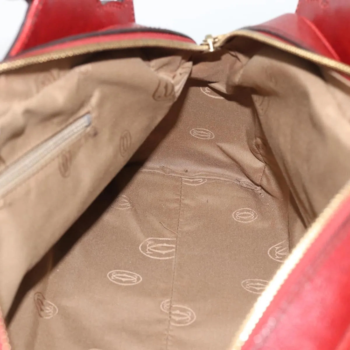 Cartier Marcello Leather, Red, Leather, Handbag
