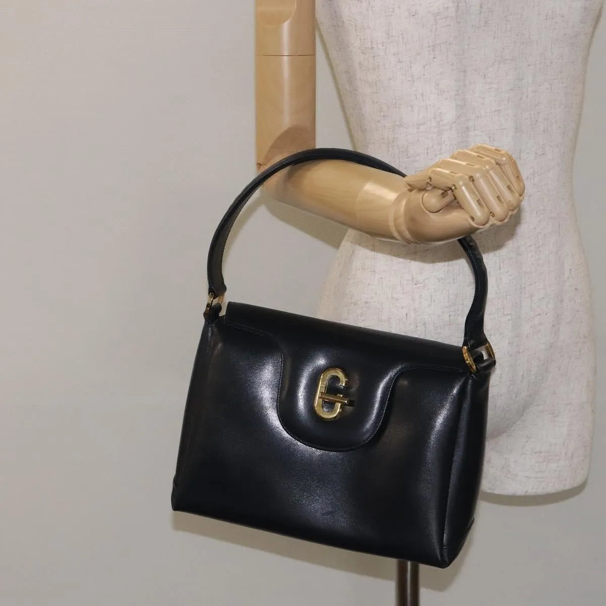 Gucci Vintage Leather, Navy, Leather, Handbag