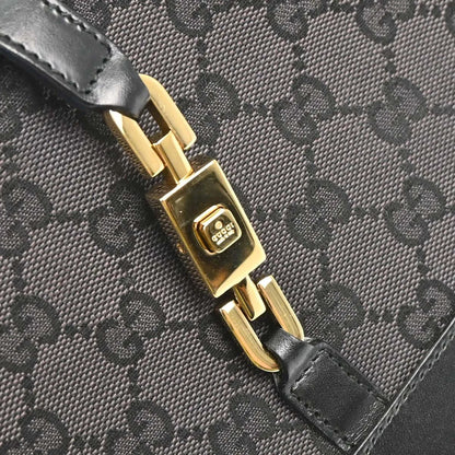 Gucci Vintage Jackie O Chain Hobo GG Canvas, Black, Canvas, Handbag