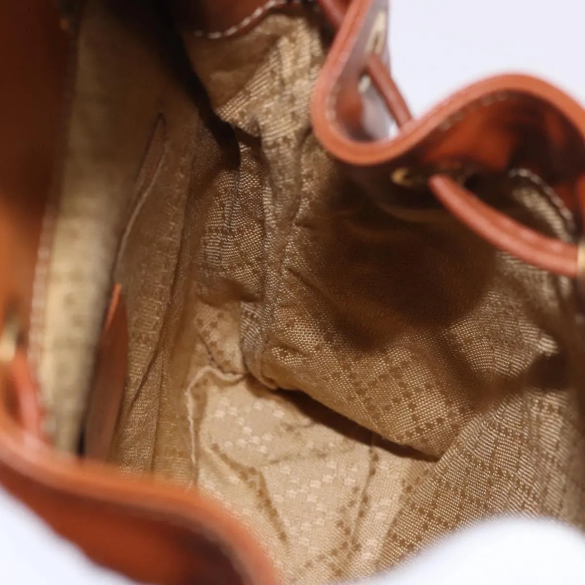 Gucci Vintage Bamboo Leather, Brown, Leather, Backpack