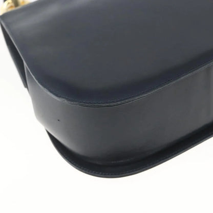 Salvatore Ferragamo Gancini Leather, Navy, Leather, Shoulder Bag