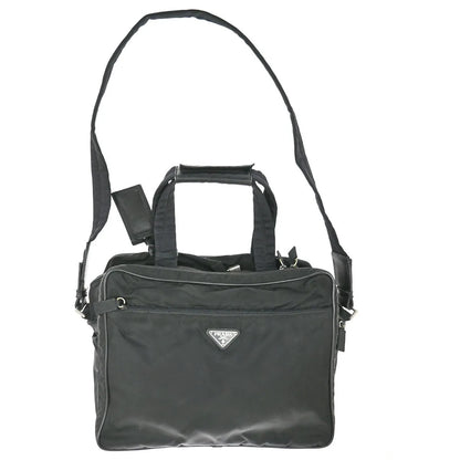 Prada Expandable Front Zip Boston Tessuto, Black, Nylon, Travel Bag