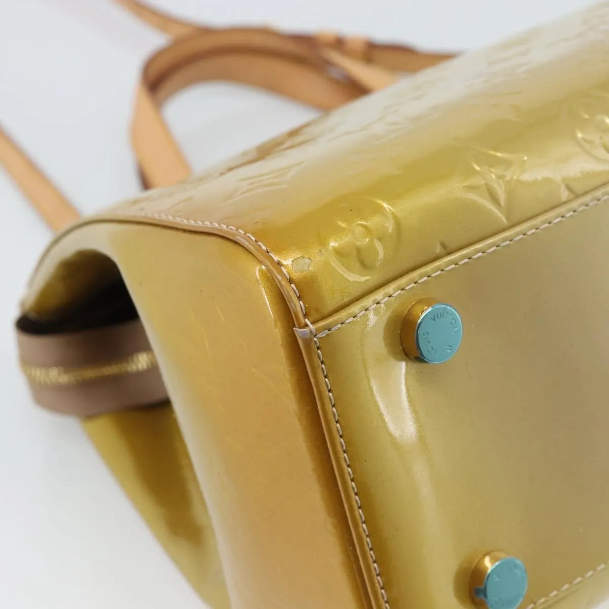 Louis Vuitton Brea Monogram Vernis, Beige, Patent Leather, Handbag
