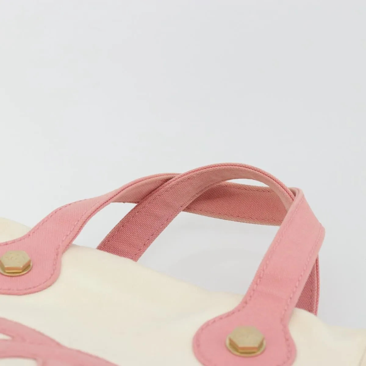 Chanel Vintage CC Tote Canvas, Beige, Canvas, Tote Bag