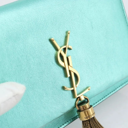 Saint Laurent Kate leather, Green, Leather, Shoulder Bag