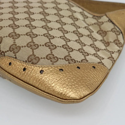 Gucci Vintage Jackie O Chain Hobo GG Canvas, Beige, Canvas, Handbag