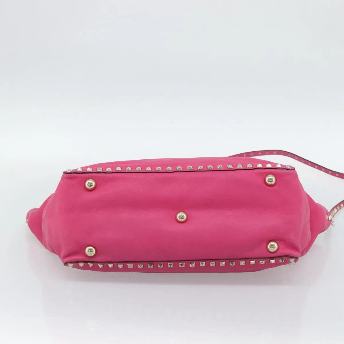 Valentino Garavani Rockstud Tote Textured Leather, Pink, Leather, Tote Bag
