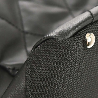 Chanel Biarritz Tote Quilted Coated Canvas, Black, Canvas, Tote Bag