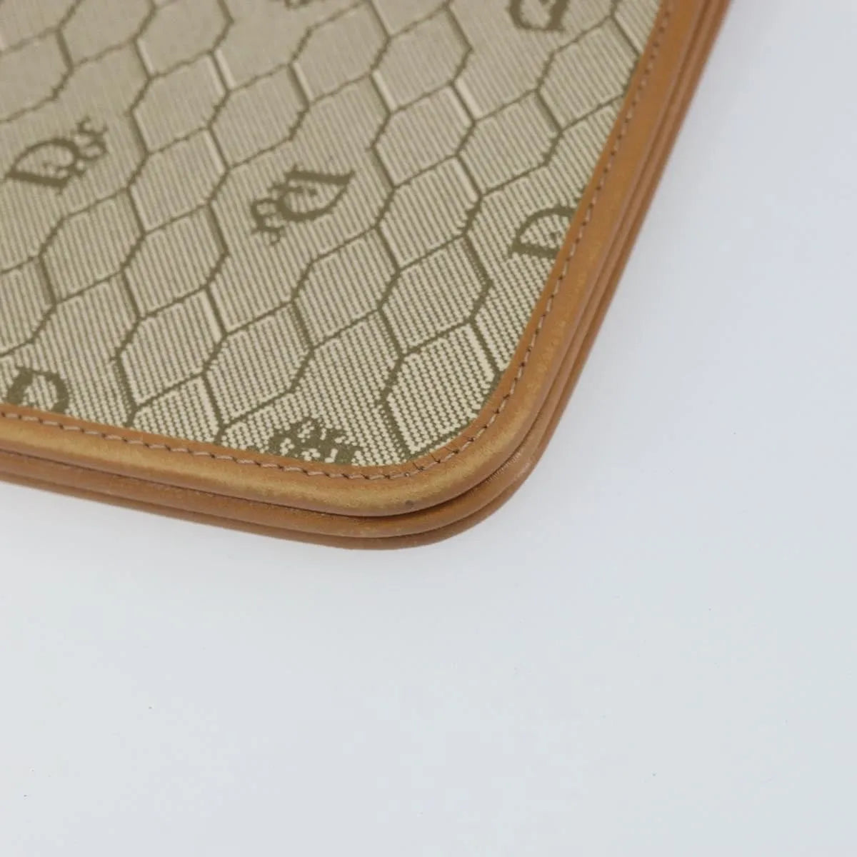 Christian Dior Vintage honeycomb clutch Canvas, Beige, Canvas, Clutch