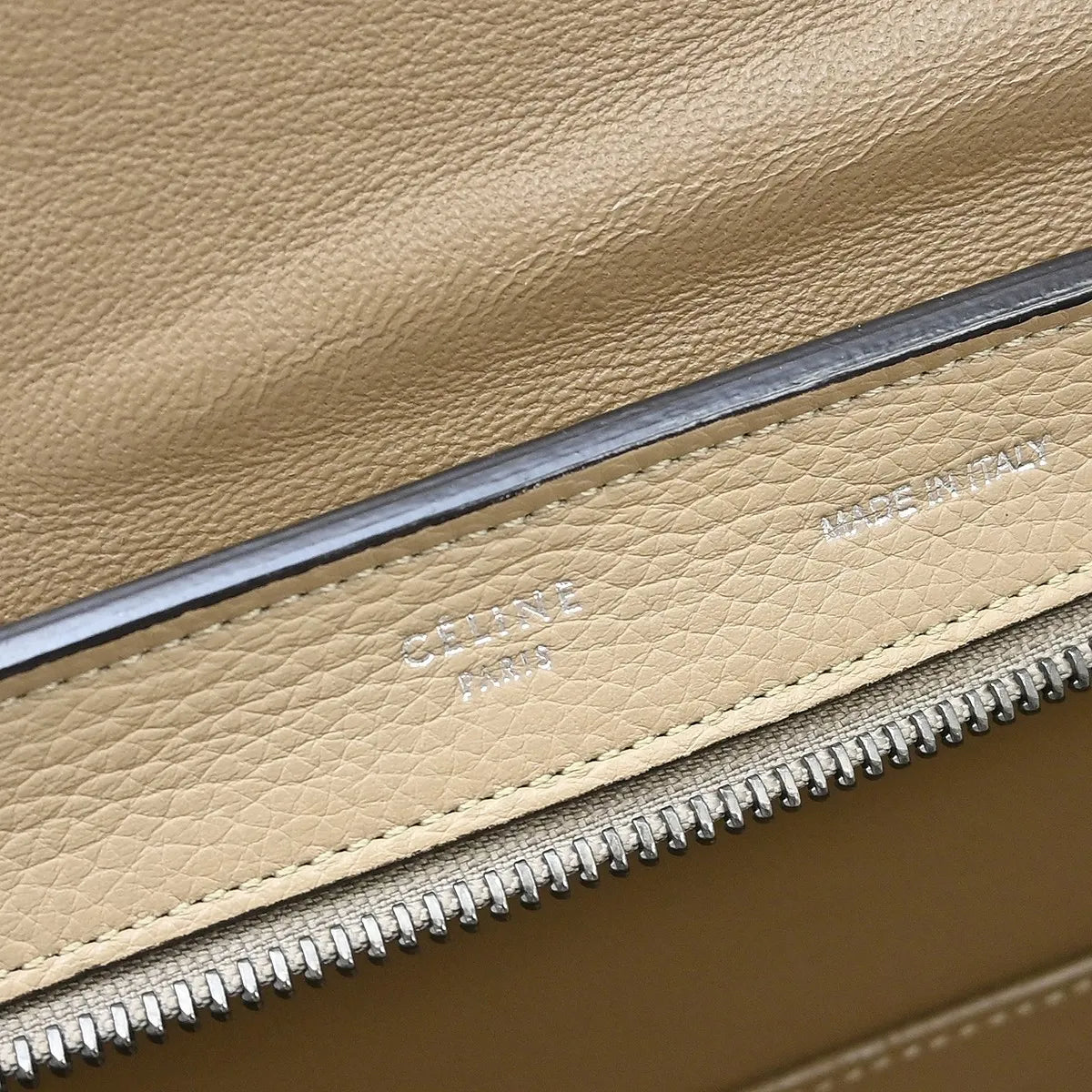 Celine Trapeze Leather with Suede, Beige, Leather, Handbag