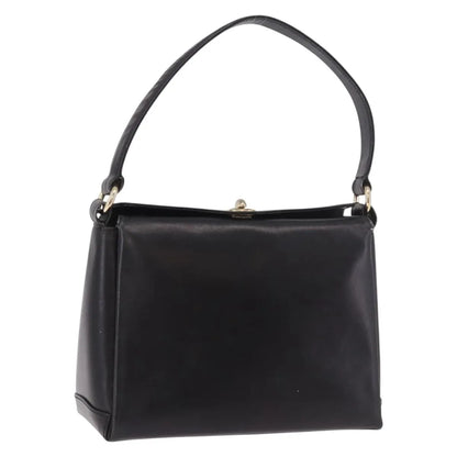Gucci Vintage Convertible Bamboo Box Leather, Black, Leather, Handbag