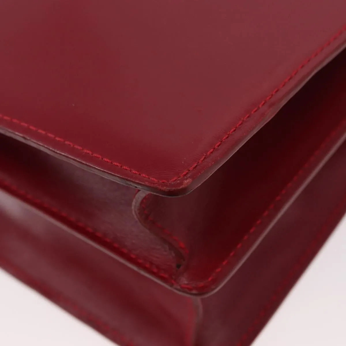 Bvlgari Top Handle Leather, Red, Leather, Handbag