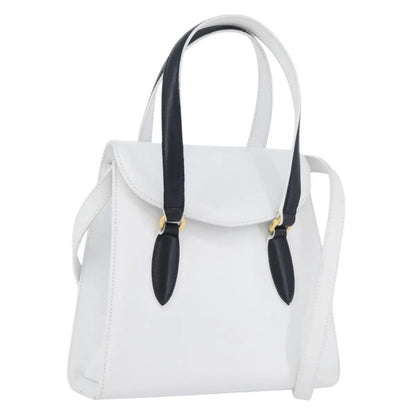 Salvatore Ferragamo Vintage Top handle Leather, White, Leather, Handbag