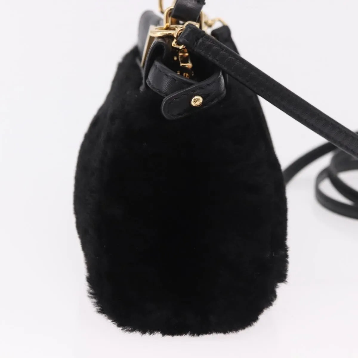 Fendi Peekaboo Fur, Black, Fur, Handbag