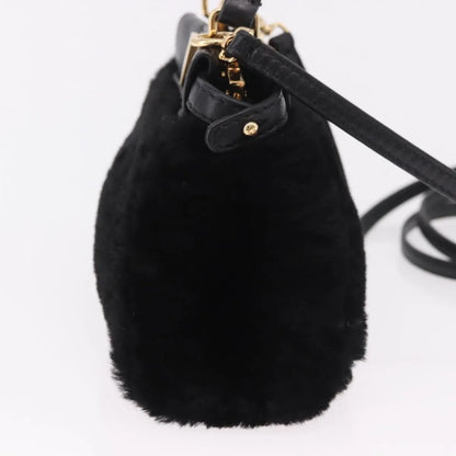 Fendi Peekaboo Fur, Black, Fur, Handbag