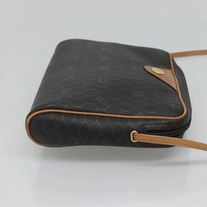 Christian Dior Vintage Honeycomb Canvas and Leather, Black, Canvas, Shoulder Bag