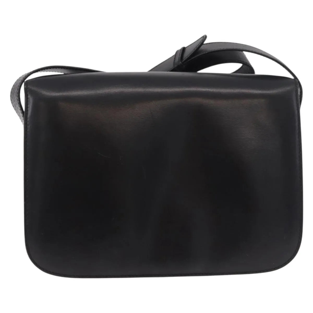 Celine Vintage Circle Logo Leather, Black, Leather, Shoulder Bag