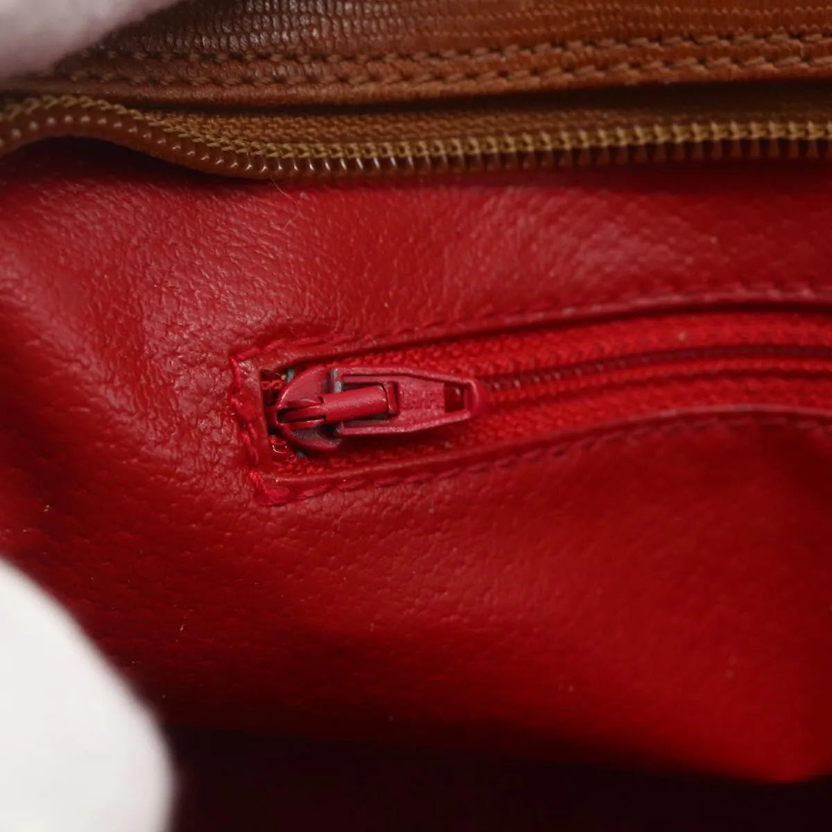 Celine Vintage Circle Logo Leather, Brown, Leather, Shoulder Bag