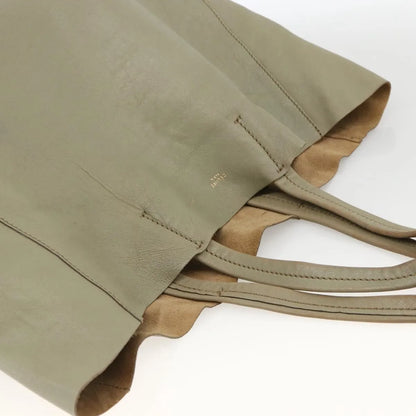 Celine Vertical Bi-Cabas Tote Leather, Beige, Leather, Tote Bag