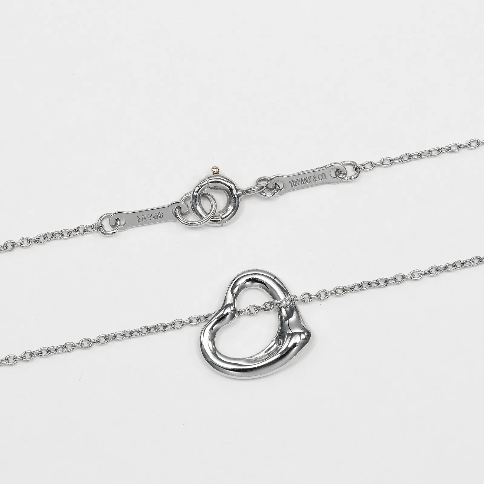 Tiffany & Co. Elsa Peretti Open Heart Pendant Platinum, Silver, Platinum, Necklace