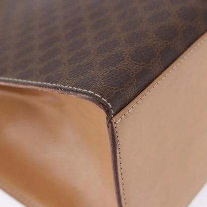 Celine Vintage Macadam Canvas and Leather, Brown, Canvas, Handbag