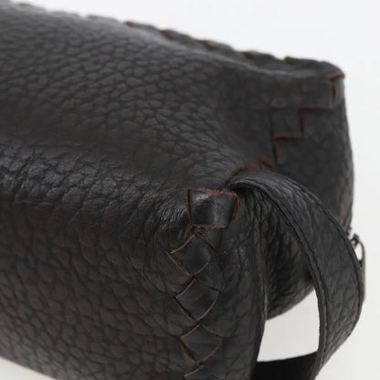 Bottega Veneta Zip Clutch Leather, Brown, Leather, Clutch