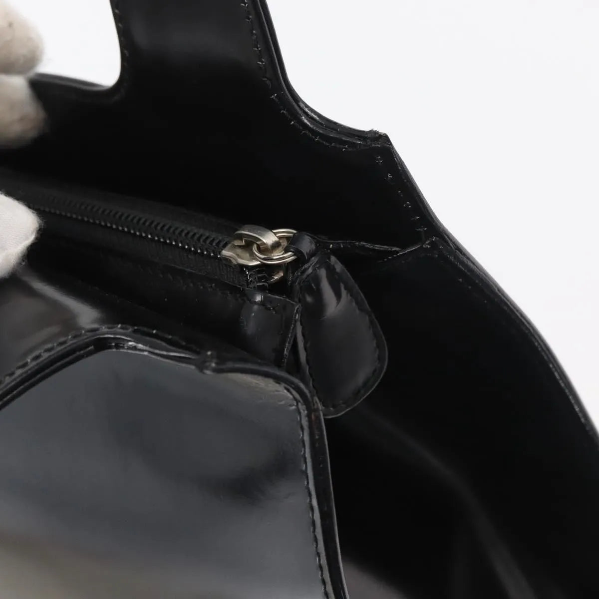 Salvatore Ferragamo Gancini Tote Patent leather, Black, Patent Leather, Tote Bag