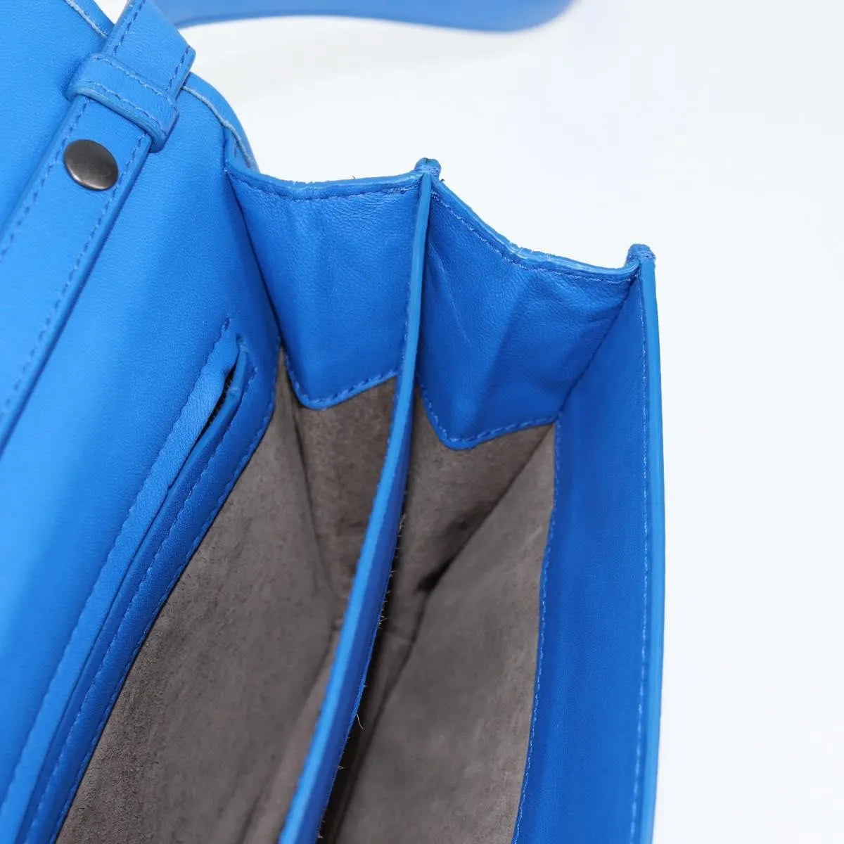 Bottega Veneta Double Compartment Flap Intrecciato Nappa, Blue, Leather, Shoulder Bag