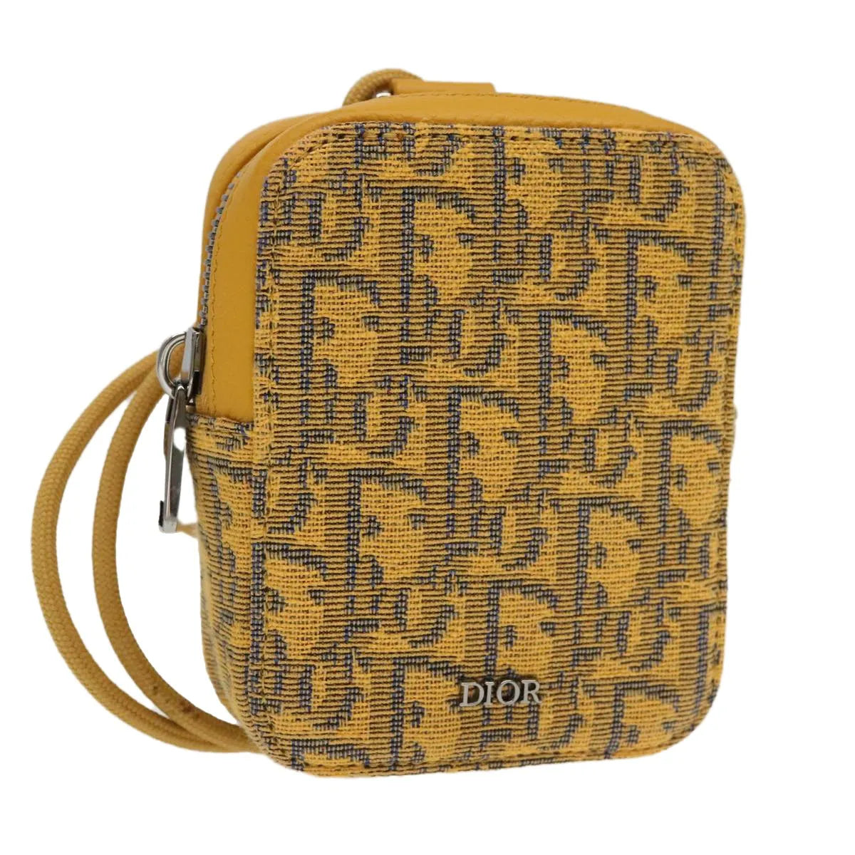 Christian Dior Vintage Trotter Canvas, Yellow, Canvas, Clutch