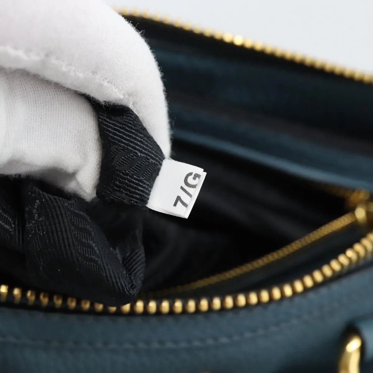 Prada Front Zip Convertible Satchel Vitello Phenix, Blue, Leather, Handbag