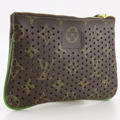 Louis Vuitton Pochette Plate Perforated Monogram Canvas, Brown, Canvas, Clutch