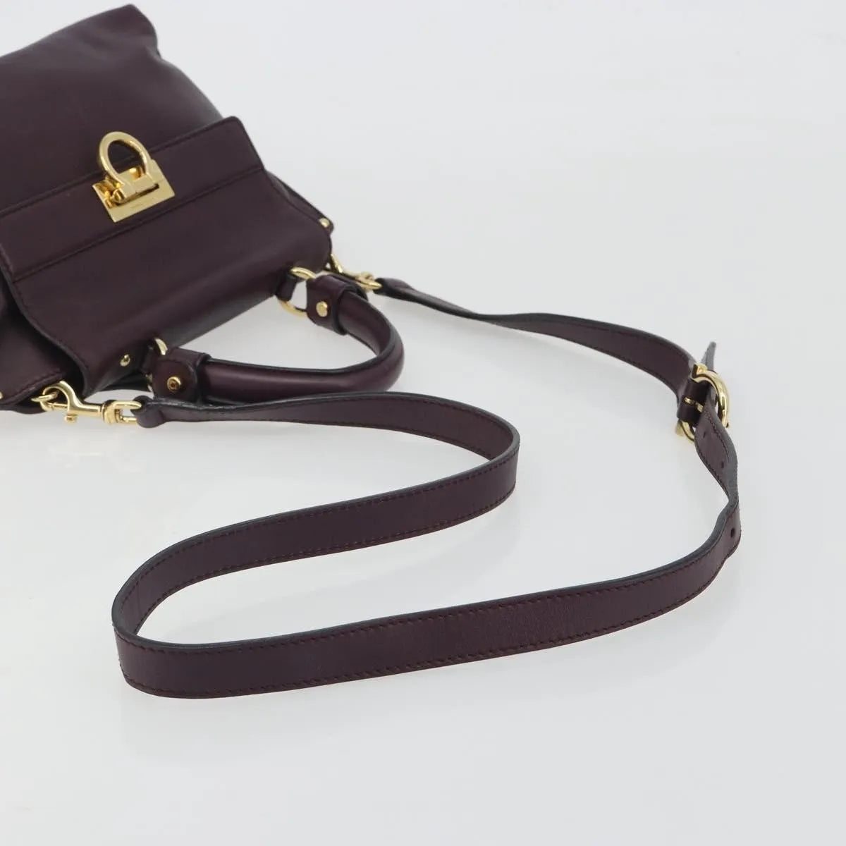 Salvatore Ferragamo Sofia Satchel Smooth Leather, Purple, Leather, Handbag