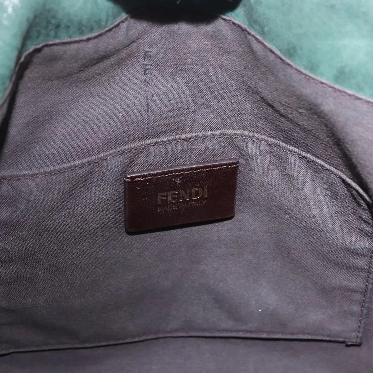 Fendi Vintage Tote leather, Green, Leather, Shoulder Bag