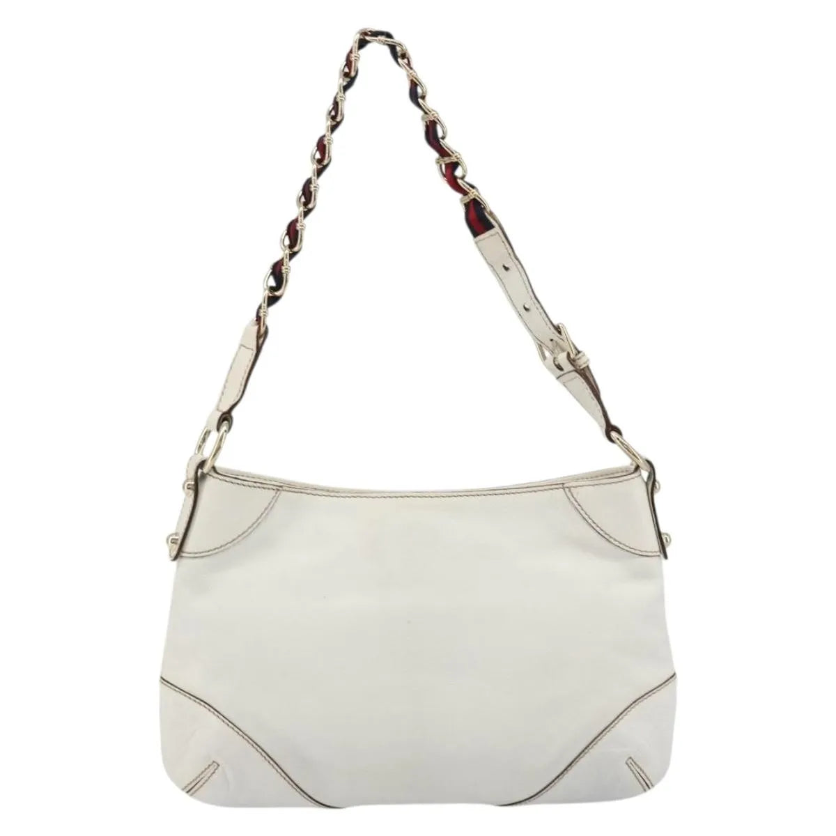 Gucci Sherry Line chain leather, White, Leather, Tote Bag