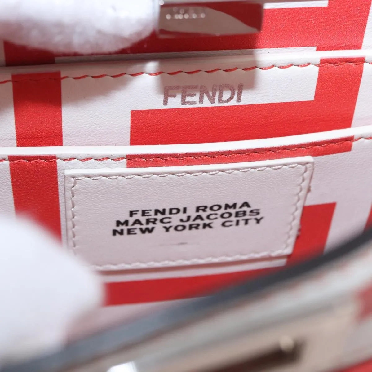 Fendi Peekaboo Leather, White, Leather, Handbag