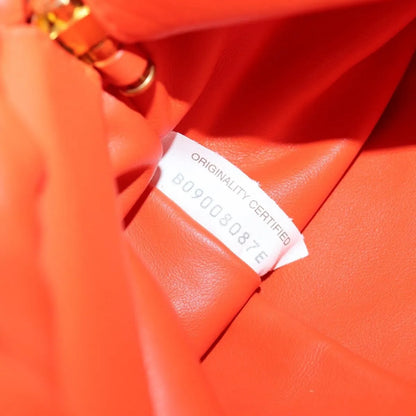 Bottega Veneta The Chain Leather, Orange, Leather, Shoulder Bag