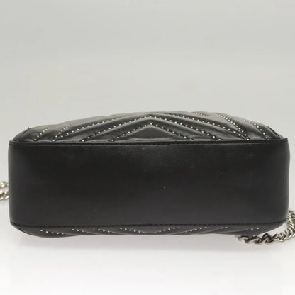 Stella McCartney Stella Star Camera Quilted Faux Leather, Black, Synthetic, Shoulder Bag