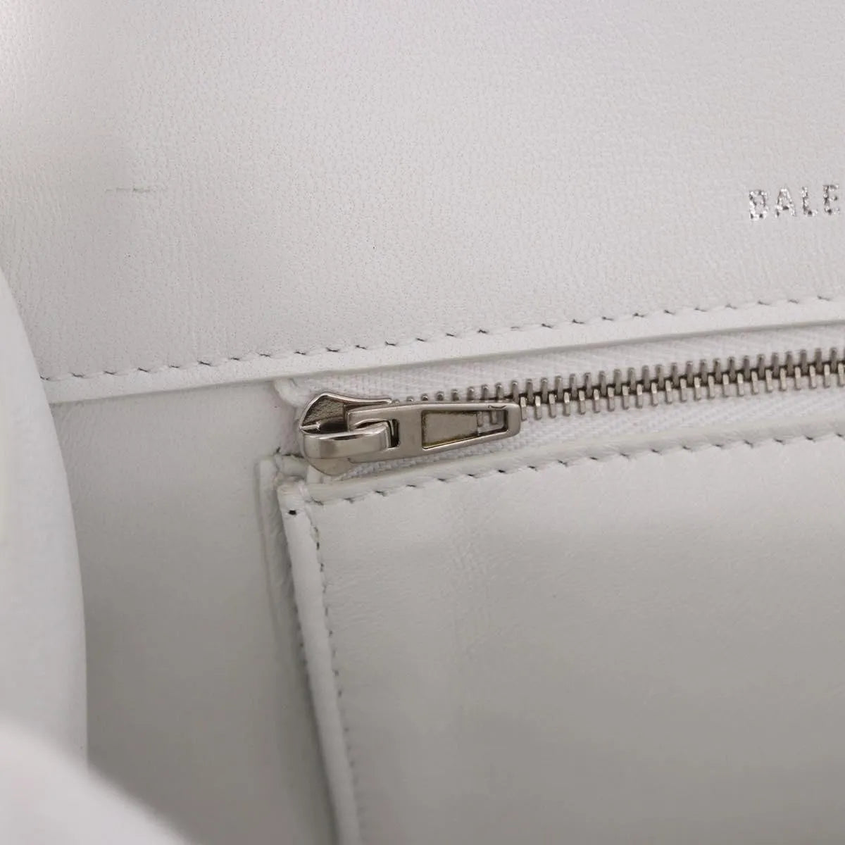 Balenciaga Hourglass Top Handle Leather, White, Leather, Handbag