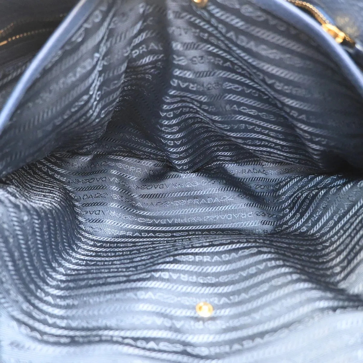 Prada Shopping Tote Vitello Daino, Navy, Leather, Tote Bag