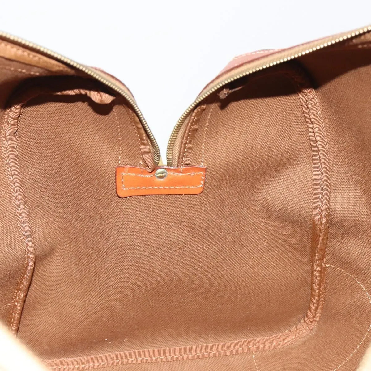 Celine Vintage Duffle Canvas and Leather, Brown, Canvas, Travel Bag