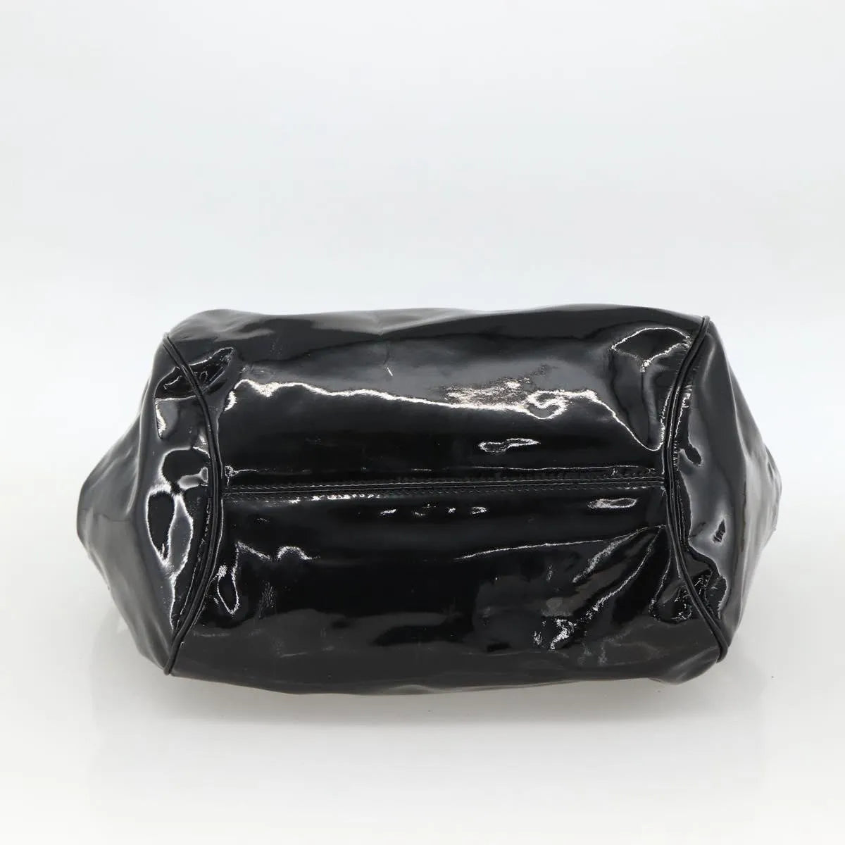 Salvatore Ferragamo Gancini Patent Leather, Black, Patent Leather, Handbag