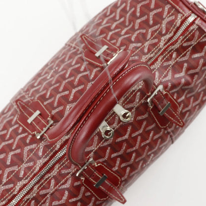 Goyard Boston Coated Canvas, Red, PVC, Handbag