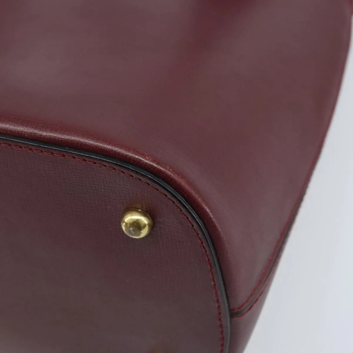 cartier Vintage must de Cartier Leather, Burgundy, Leather, Handbag