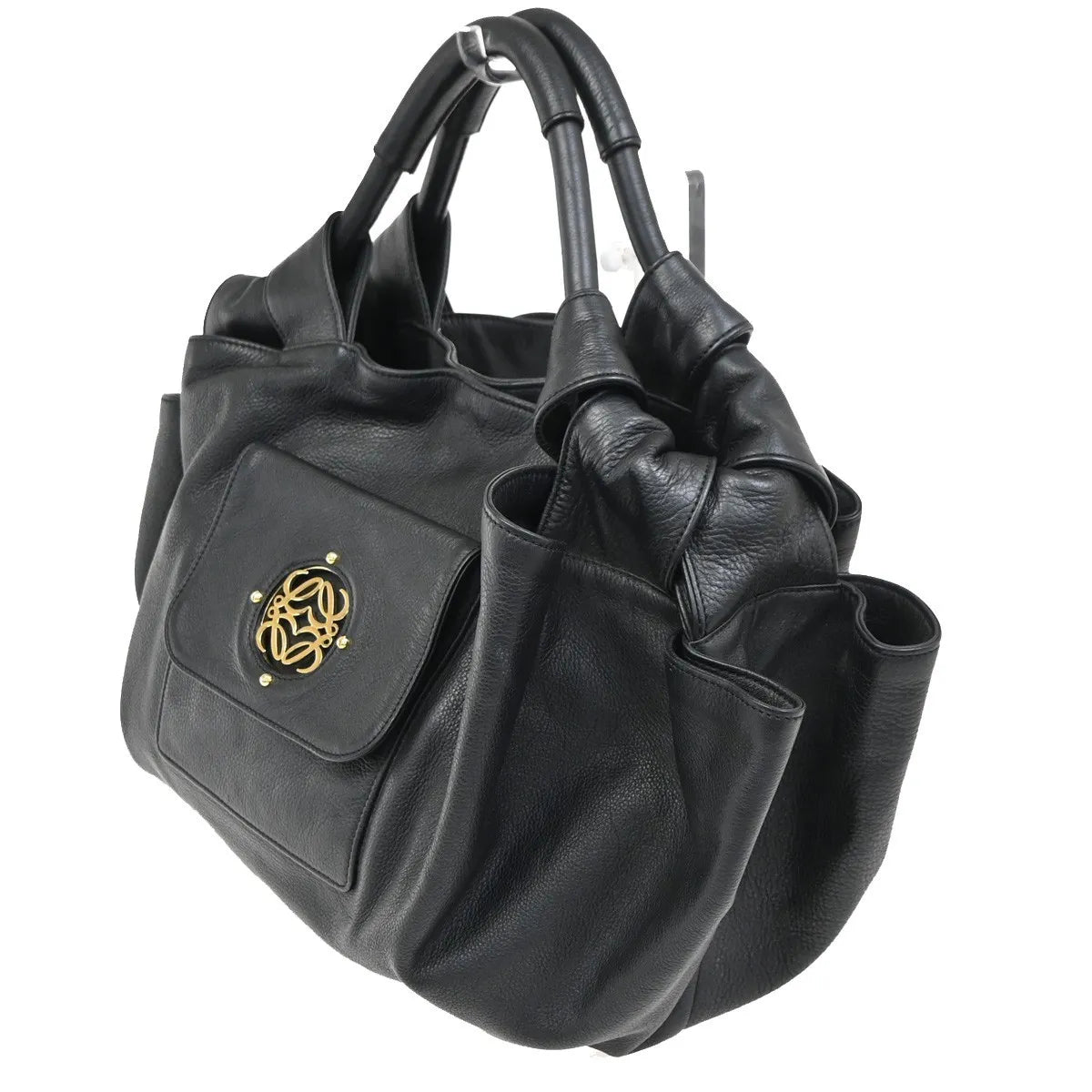 Loewe Anagram Logo Nappa Aire Hand Leather, Black, Leather, Tote Bag