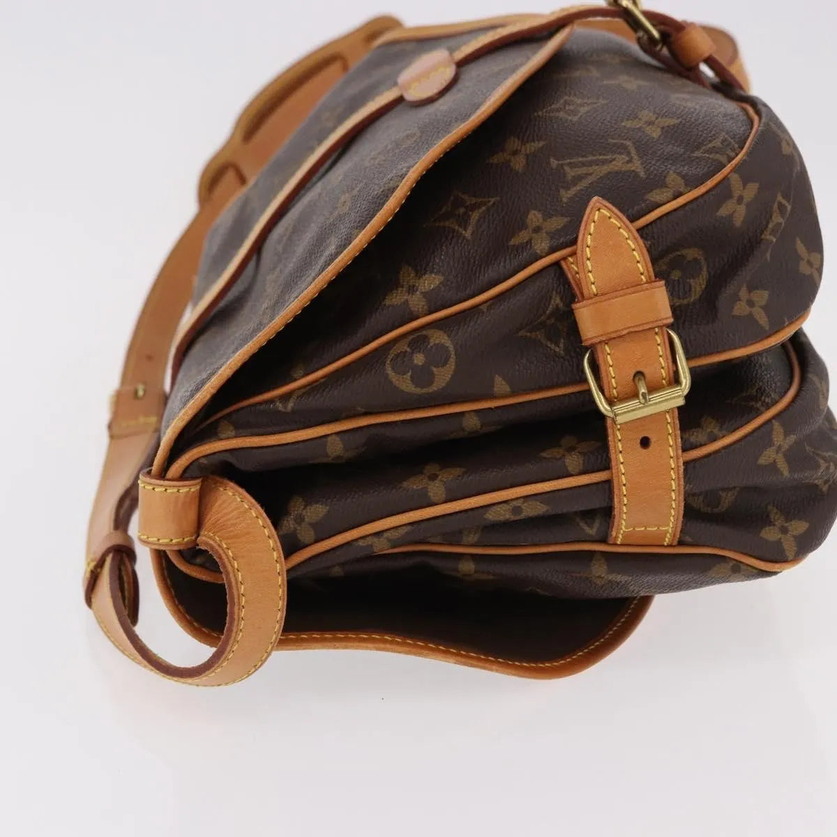 Louis Vuitton Saumur Canvas, Brown, Canvas, Shoulder Bag