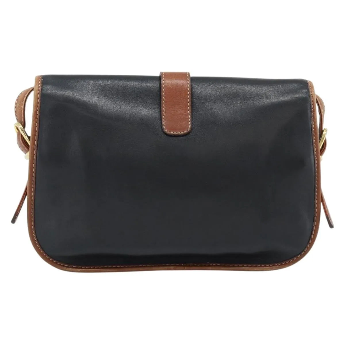 Celine Flap Shoulder Leather, Black, Leather, Shoulder Bag