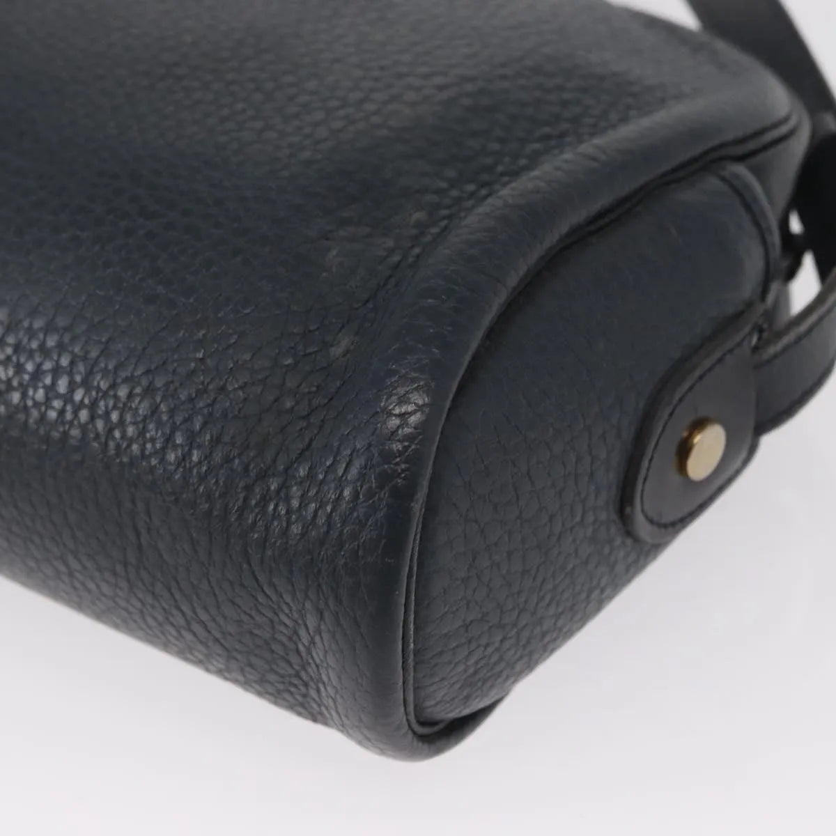 Christian Dior Vintage CD Logo Leather, Navy, Leather, Shoulder Bag