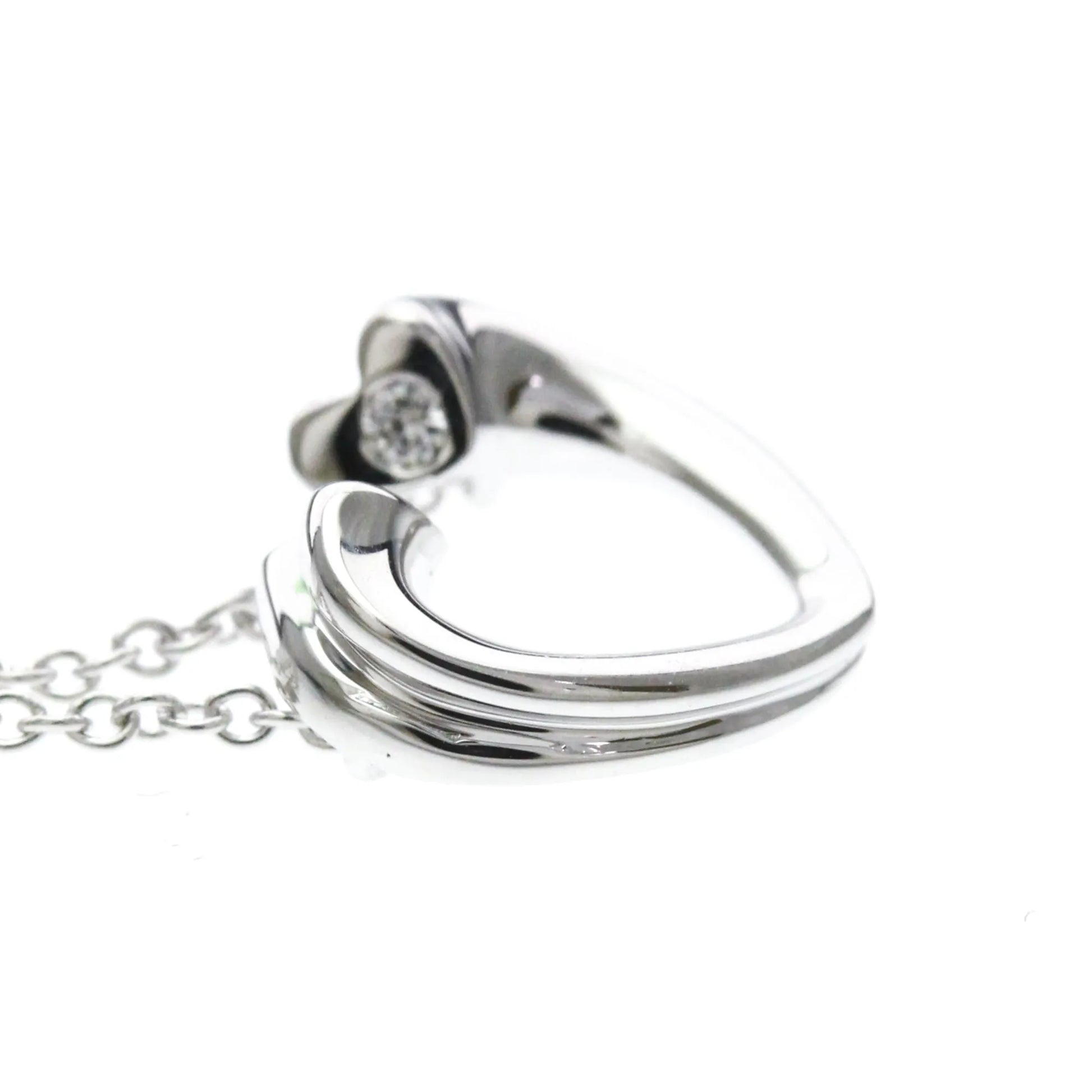 Tiffany & Co. Paloma Picasso Tenderness Heart Pendant 18K White Gold with Diamonds, Silver, White Gold, Necklace