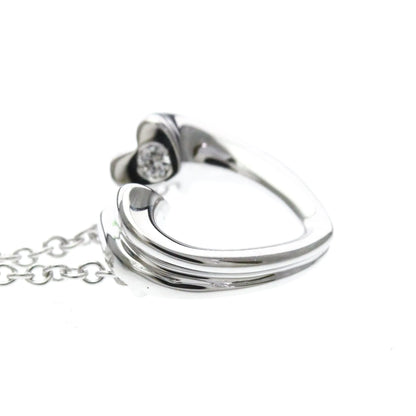 Tiffany & Co. Paloma Picasso Tenderness Heart Pendant 18K White Gold with Diamonds, Silver, White Gold, Necklace
