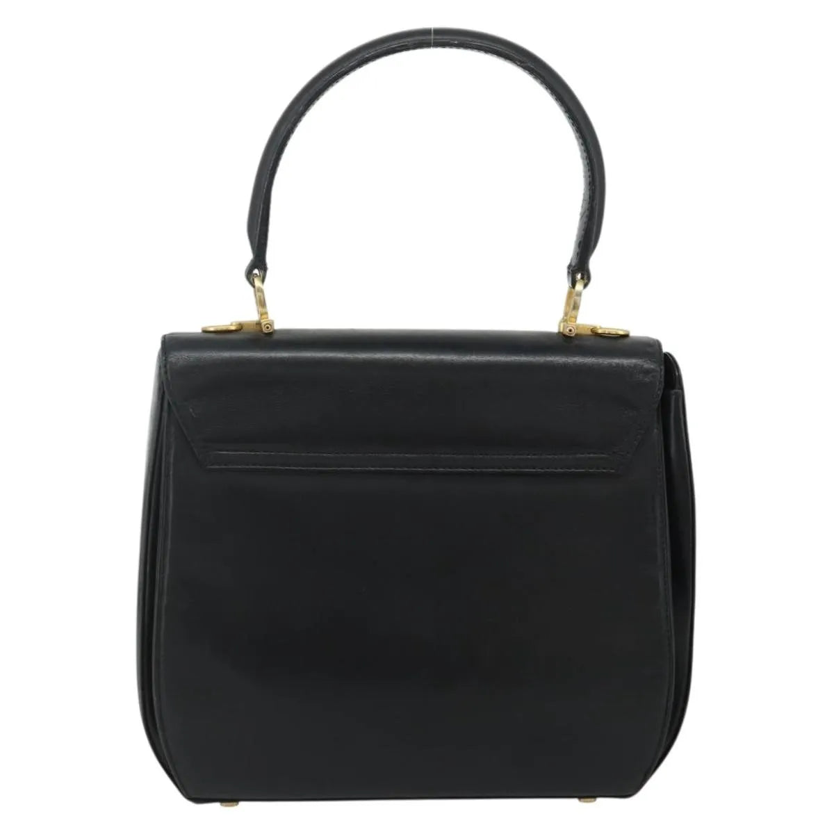 Salvatore Ferragamo Gancini Leather, Black, Leather, Handbag